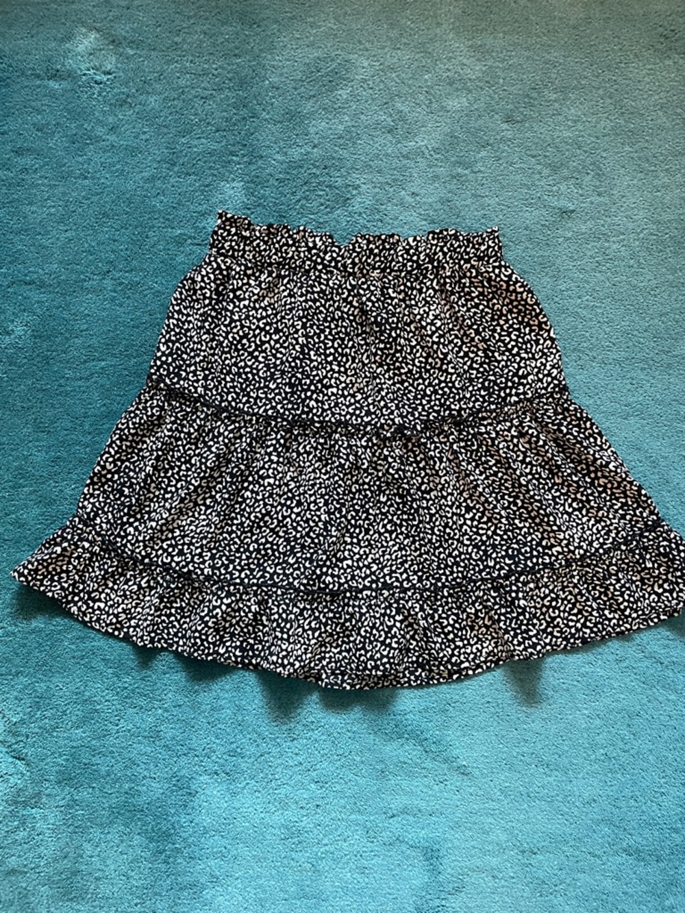 Black & White Tiered Ruffle Skater Skirt